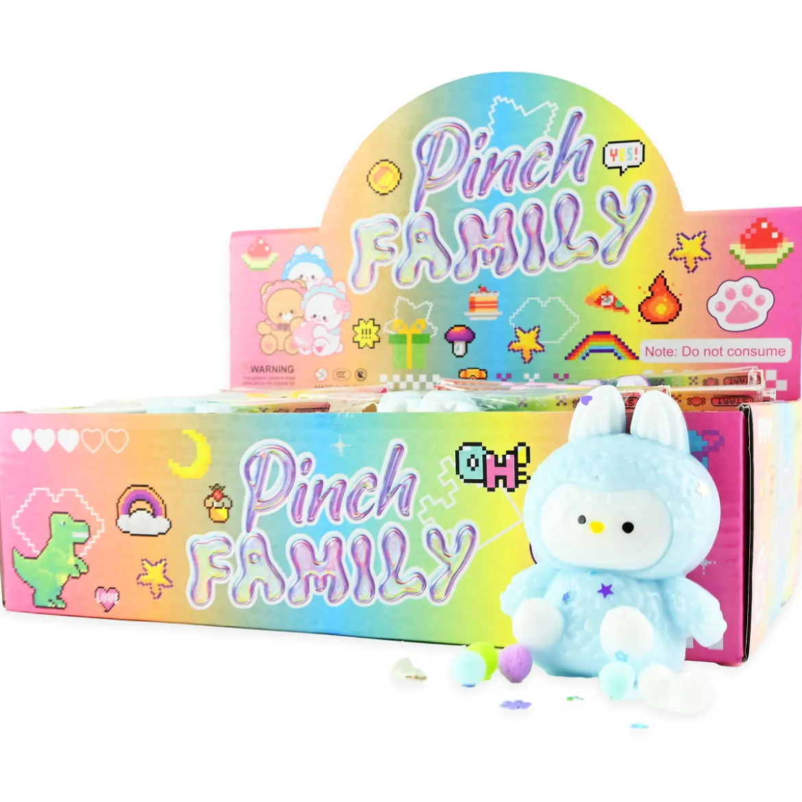 Squeezy Monster, H 9 cm – klemmevennlig monster, pris per stykk, selges assortert på nett