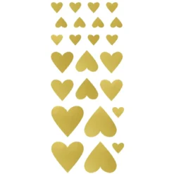 Stickers Hjerter Gull 4 ark