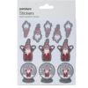 Stickers Jul, koselige nisser 3 ark med til sammen 33 klistremerker