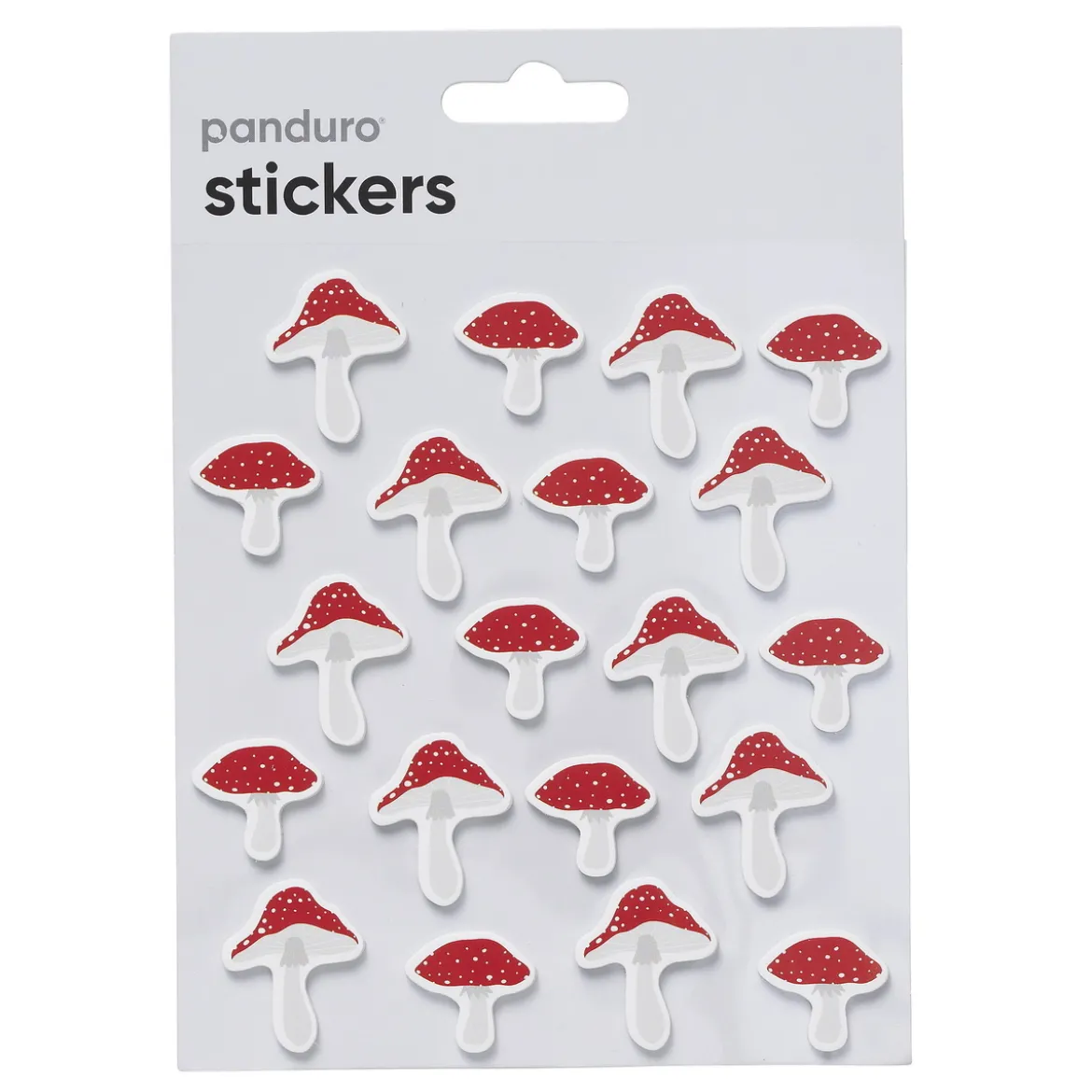 Stickers Jul, tykke 2 mm klistremerker i form av fluesopper, 20 stk.