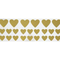 Stickers Scratch off, 24 gullfargede, hjerteformede klistremerker som kan skrapes bort
