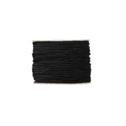 Strikkbånd, elastisk tråd, svart – 50 meter, Ø1 mm tykkelse