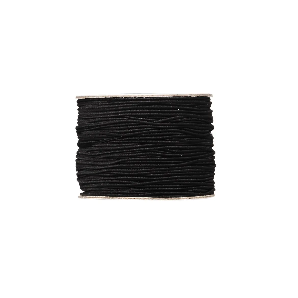 Strikkbånd, elastisk tråd, svart – 50 meter, Ø1 mm tykkelse