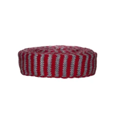 Strikkestrømpe Rød/grå 3cm/1m