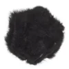 Svarte lodne fjær fra kalkun, lengde 5–10 cm, ca. 70 stykker