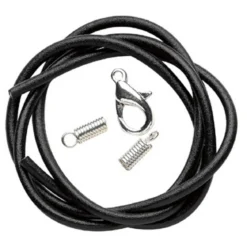 Synt skinnsnor Sort 2mm m lås