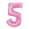 Tallballong 66 cm høy, rosa metallic 6-tall– pynt til bursdagsfesten!