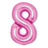 Tallballong 66 cm høy, rosa metallic 9-tall – pynt til bursdagsfesten!