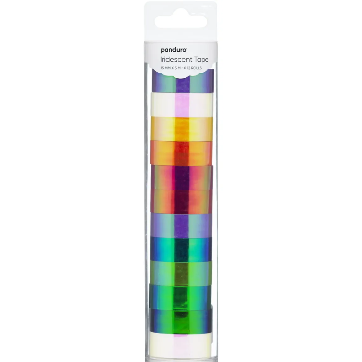 Tape, 12×3 meter fargerik og iriserende / fargeskiftende tape som er 15 mm bred