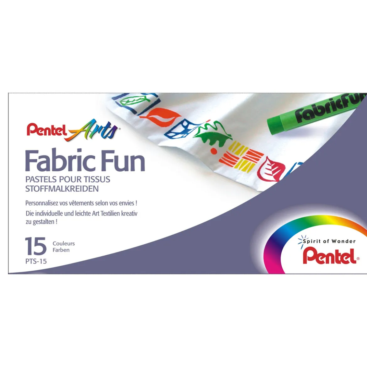 Tekstilkritt Pentel Sett 15stk