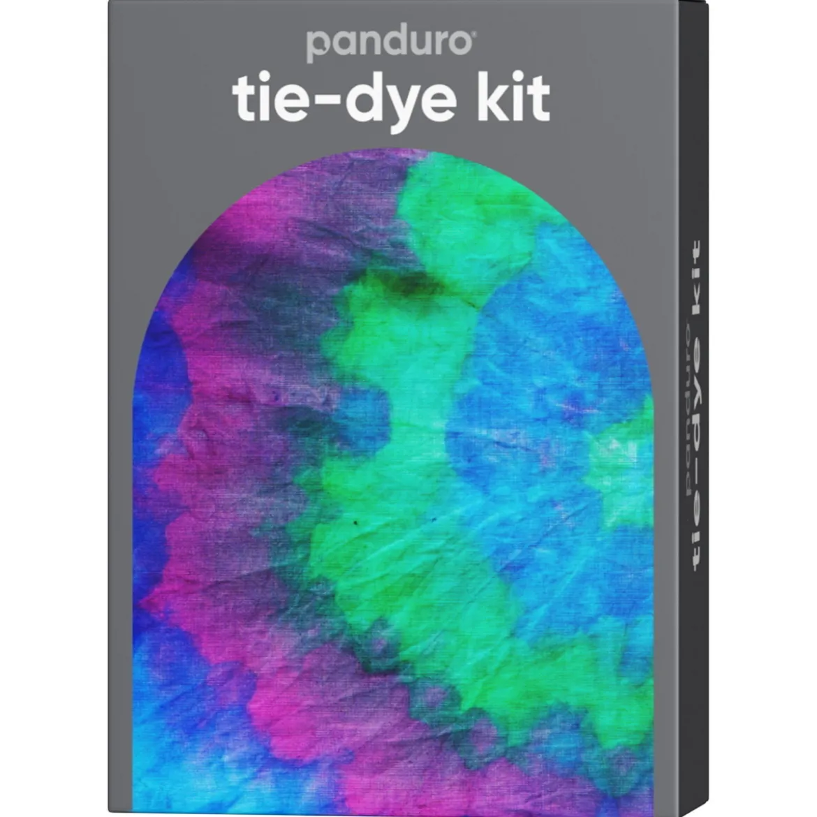 Tie-dye kit – 3×85 ml akvarelltekstilfarge grønn, blå, lilla + hansker og gummistrikker