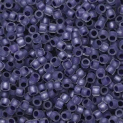 TOHO-perler 11/0 – blålilla frostet, 265FM Frosted metallic purple-lined crystal rainbow