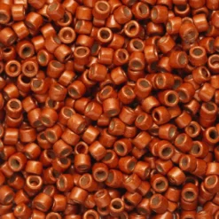 TOHO-perler 11/0 – rust metallic matt, PF562F PF galvanized matte saffron
