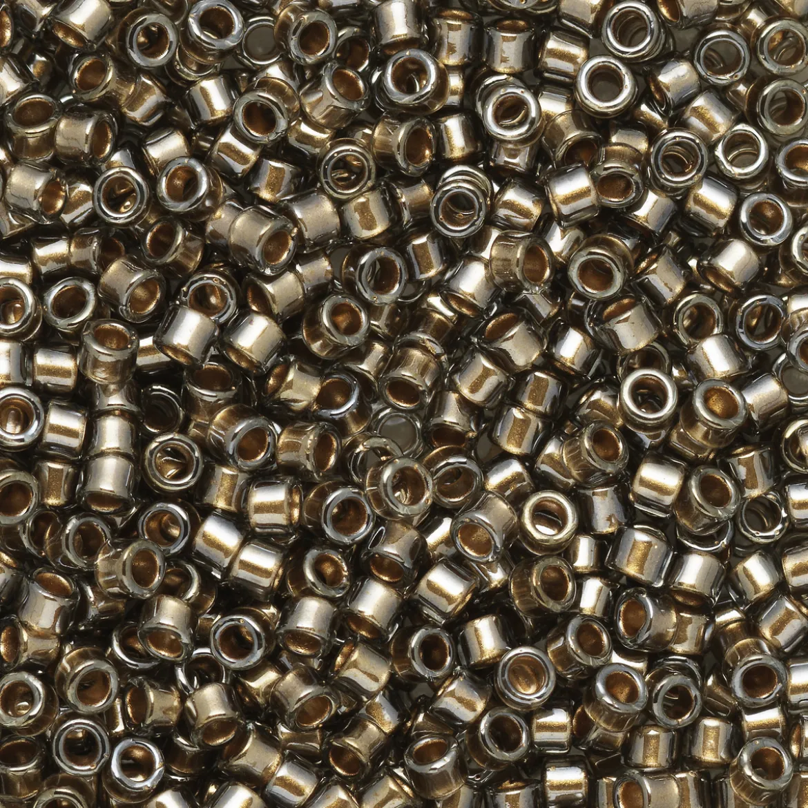 TOHO-perler 11/0 – svart gull metallic, 993 Gold-lined black diamond