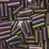 TOHO-perler bugle, avlange glassperler 6 mm metallic grønn