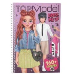 TOPModel Dress me up klistremerkebok Rebel Kitty + 160 klistremerker. 24 sider, 18×26,2×1 cm