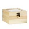 Trekasse, titteskap med glassvindu i lokket, 15×15×7,5 cm