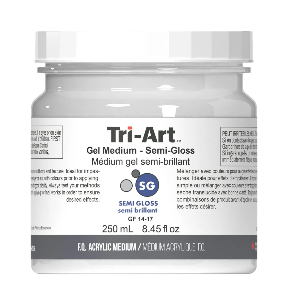 Tri-Art Gel Medium Semi Gloss 250 ml, halvblankt gelbasert fortykningsmiddel for akrylmaling