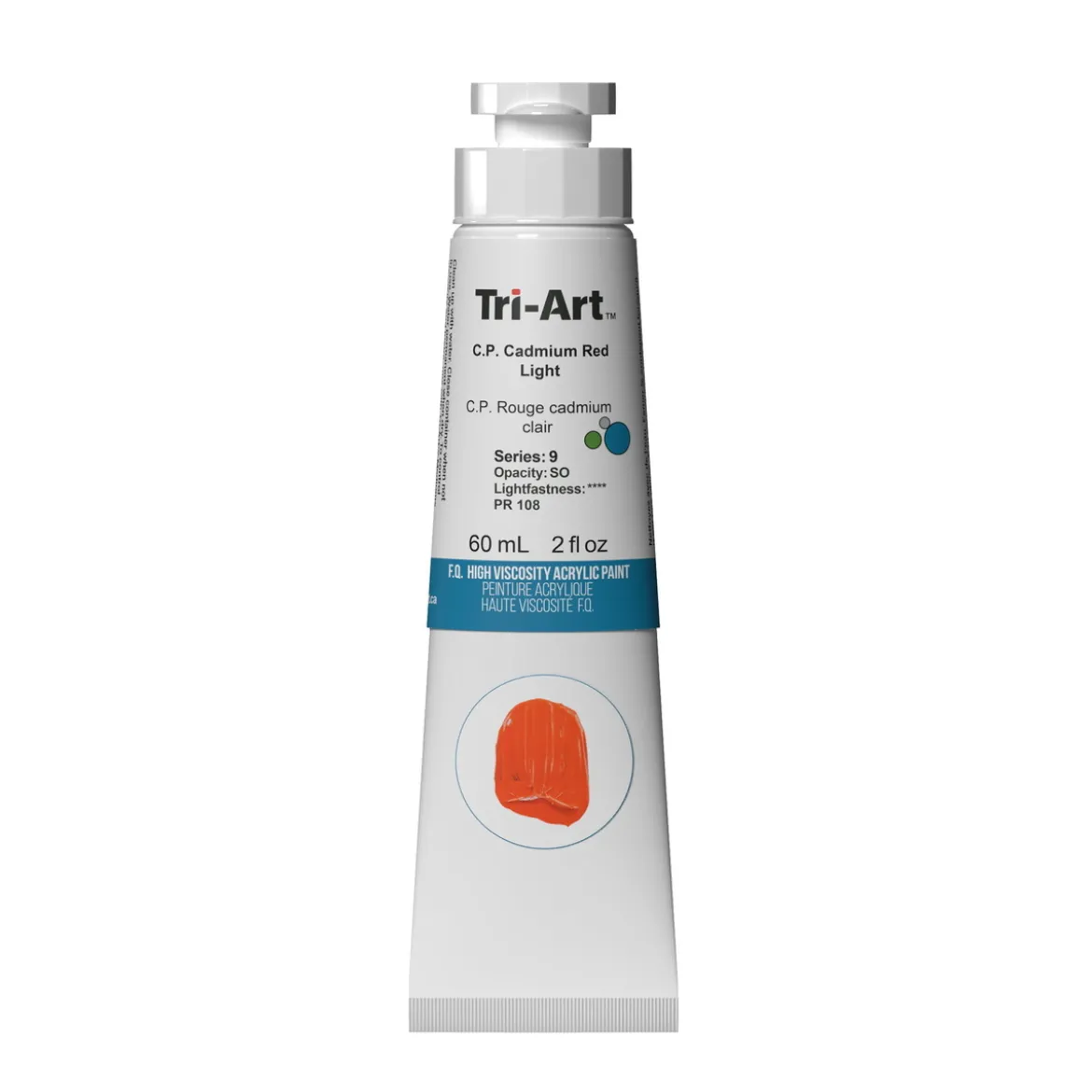 Tri-Art High Viscosity akrylmaling 60 ml C.P. Cadmium Red Light