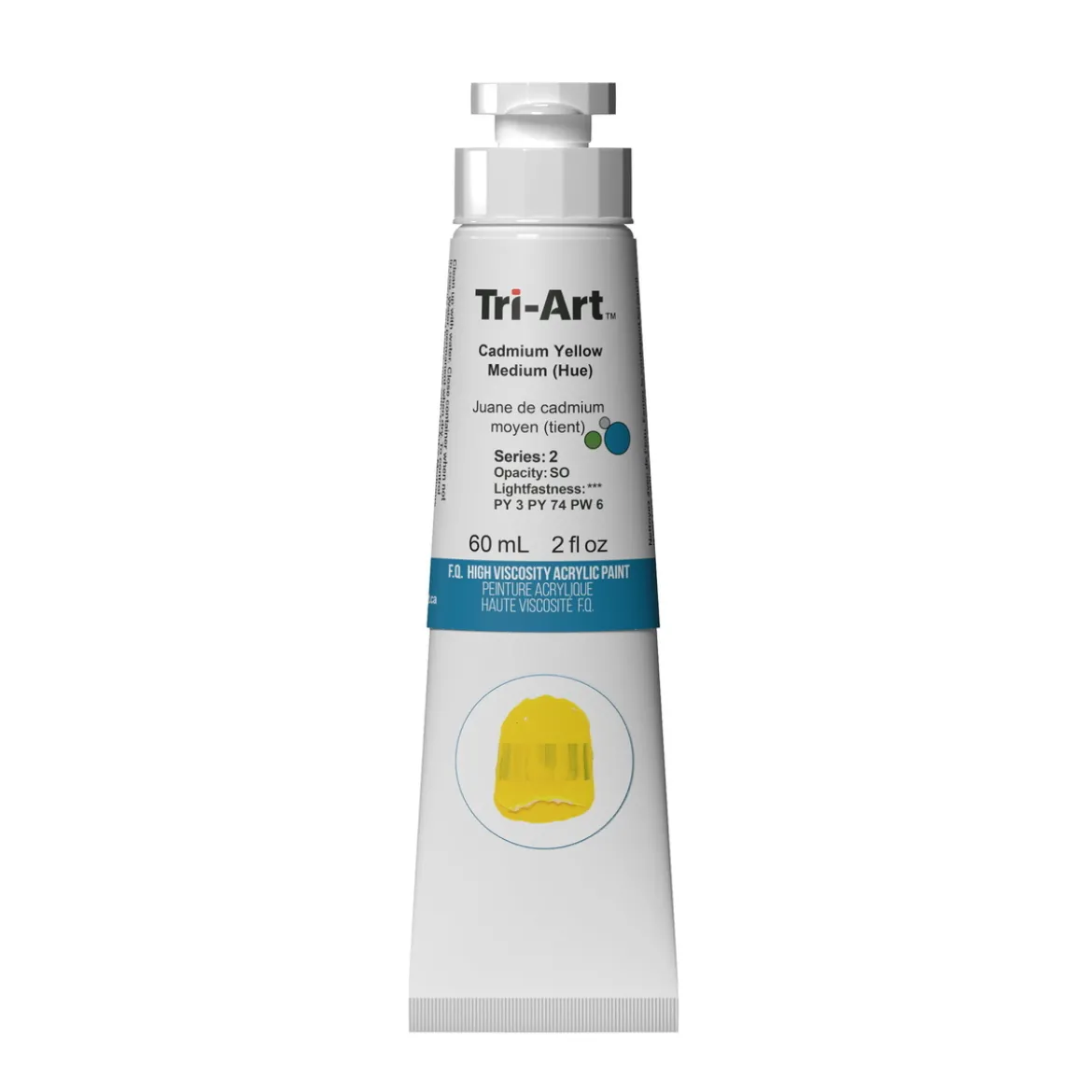 Tri-Art High Viscosity akrylmaling 60 ml Cadmium Yellow Medium Hue