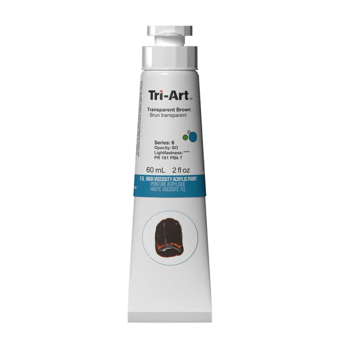 Tri-Art High Viscosity akrylmaling 60 ml Transparent Brown