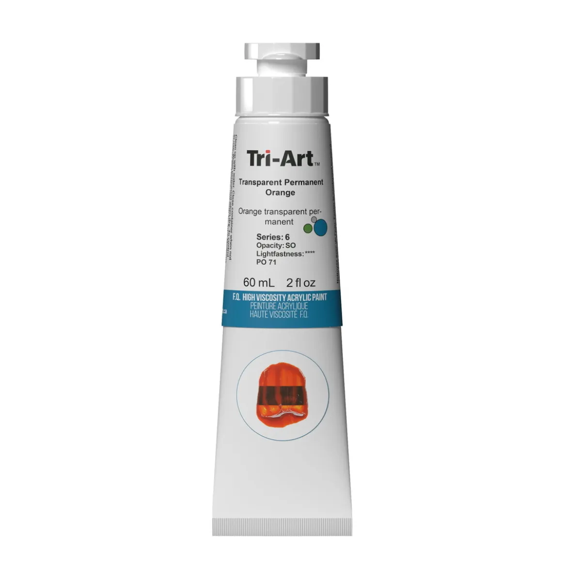Tri-Art High Viscosity akrylmaling 60 ml Transparent Permanent Orange