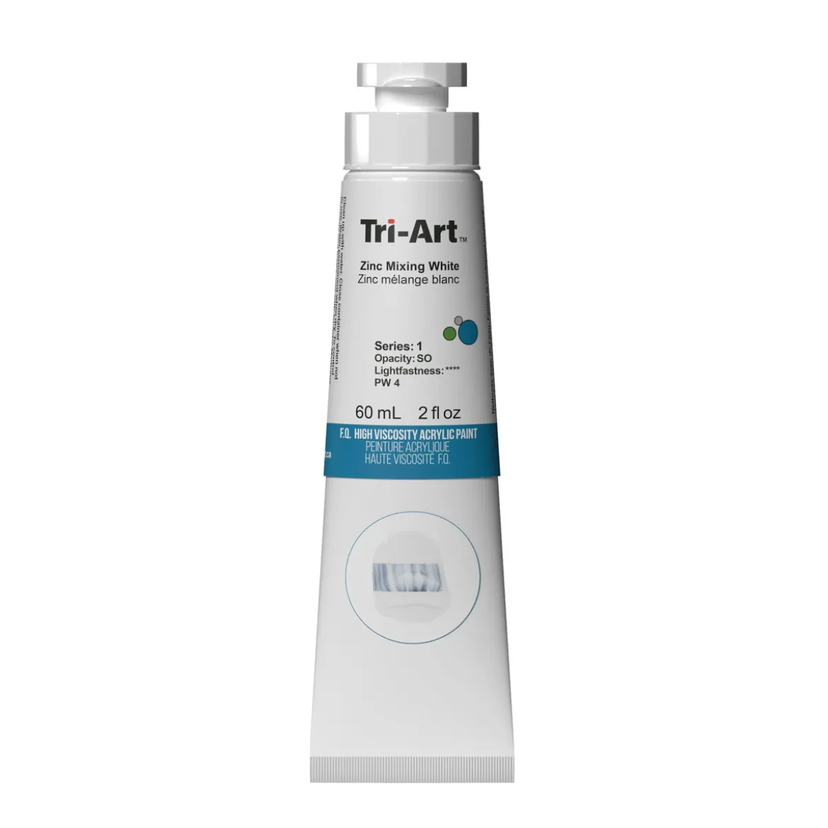 Tri-Art High Viscosity akrylmaling 60 ml Zinc Mixing White