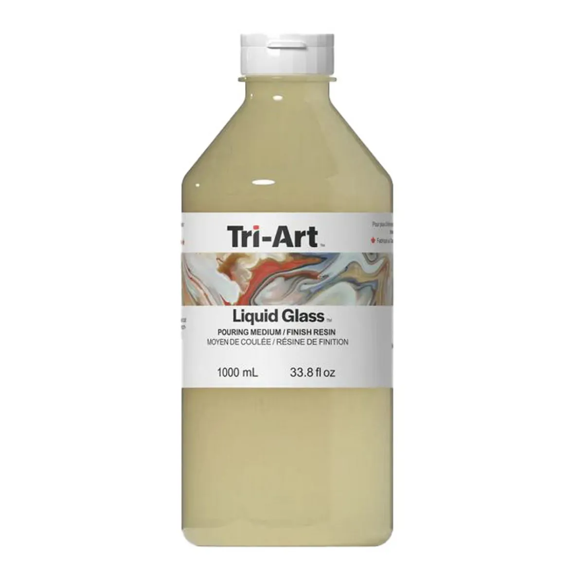 Tri-Art Liquid Glass Pouring Medium 1000 ml, fungerer også som resinlignende lakk for akrylmaling