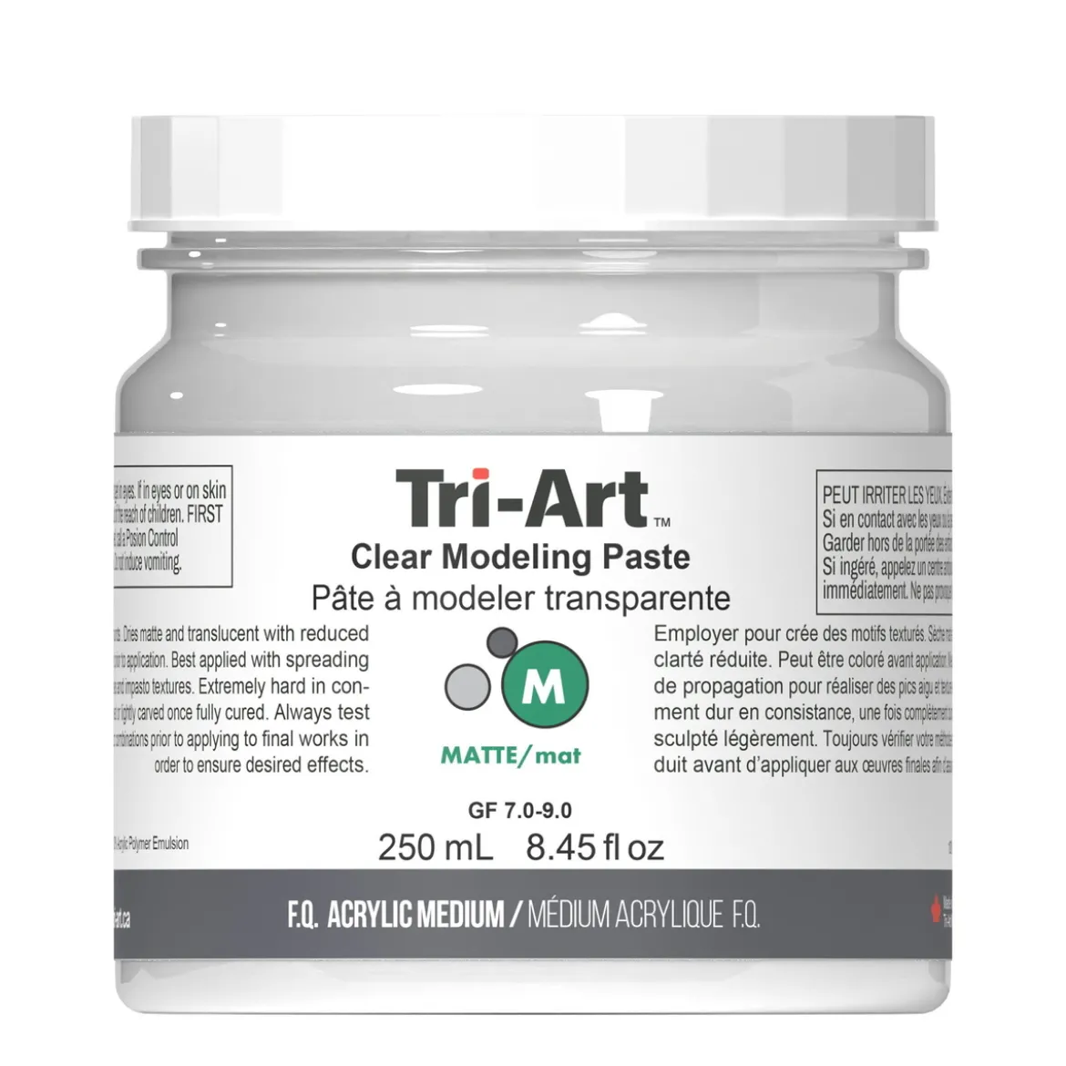 Tri-Art Modeling Paste Clear 250 ml, transparent modelleringspasta for tekstur på lerret