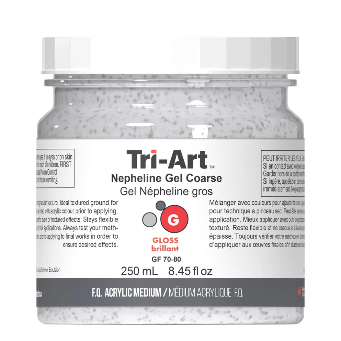 Tri-Art Nepheline Gel Coarse 250 ml, ru granulerende medium for akrylmaling