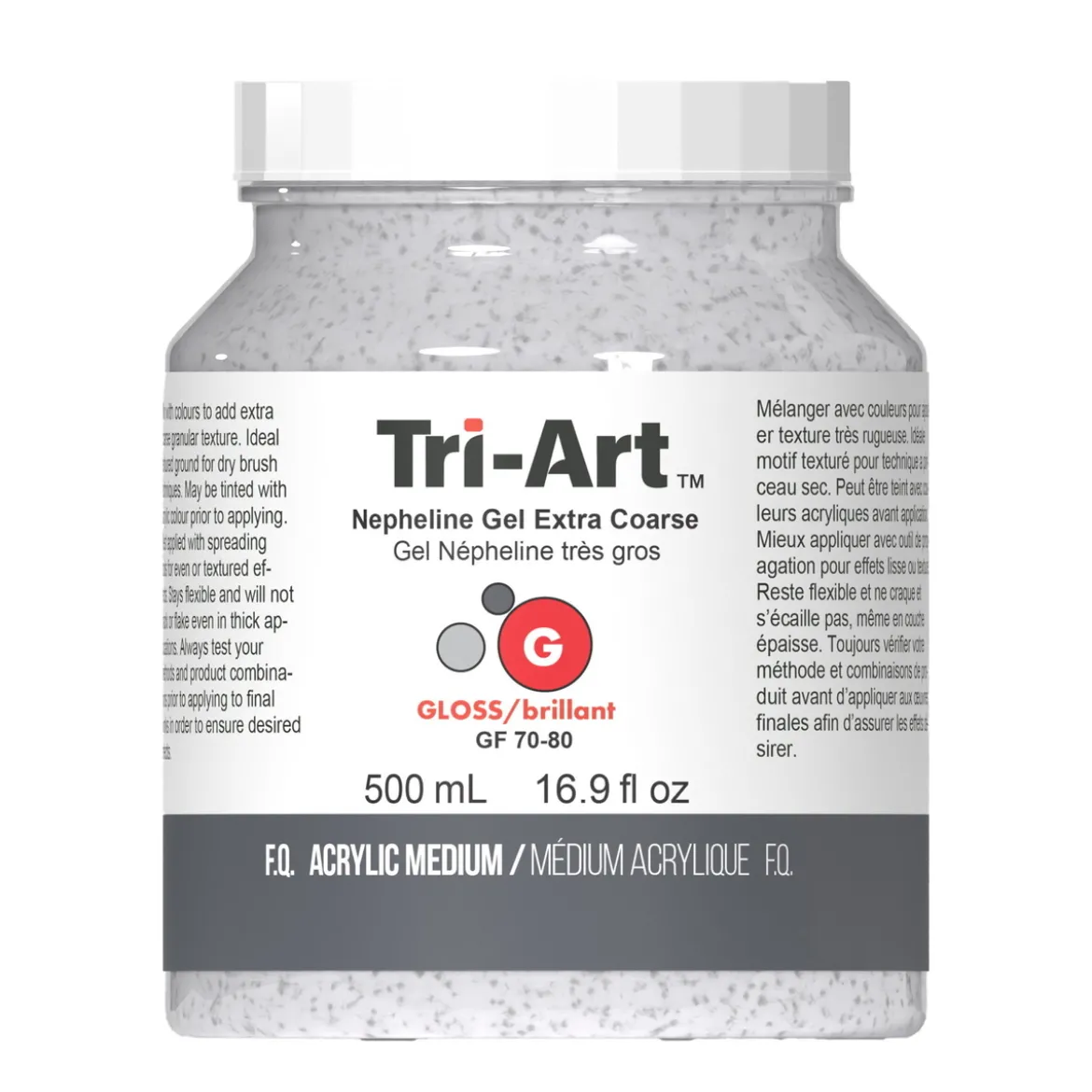 Tri-Art Nepheline Gel Extra Coarse 500 ml, ekstra grovt granuleringsmiddel for akrylmaling