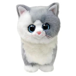 TY Beanie Boo Cat Grey – en hvit & grå katt som vil bli klappet! H. 15,5 cm