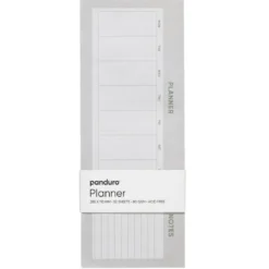 Ukeplanlegger med plass til notater, 285×110 mm, 52 ark