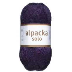 Ullgarn Järbo Alpacka Solo 50 g mørkelilla – 29128 Eggplant purple