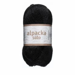 Ullgarn Järbo Alpacka Solo 50 g svart – 29108 Licorice black