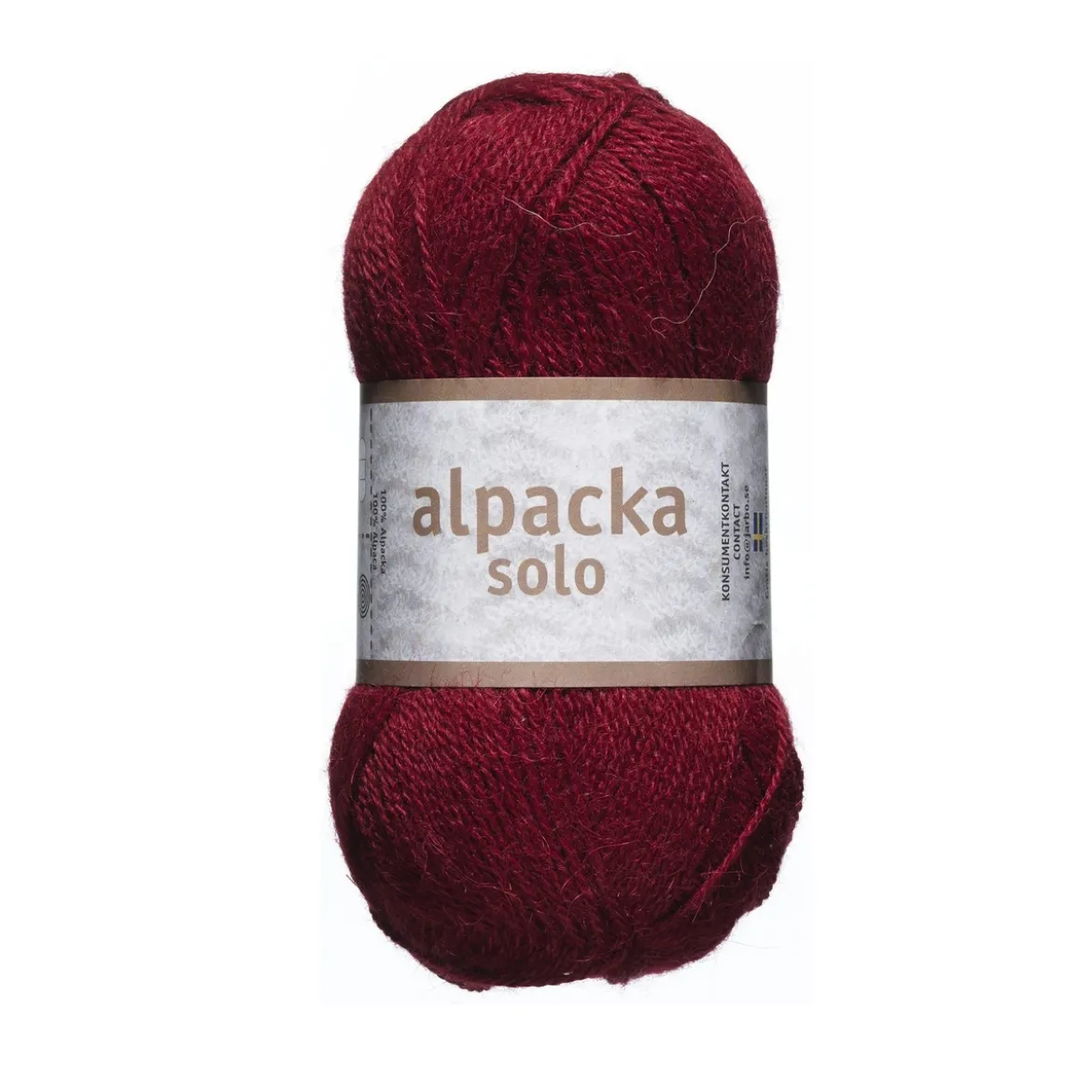 Ullgarn Järbo Alpacka Solo 50 g vinrød – 29110 Maroon red
