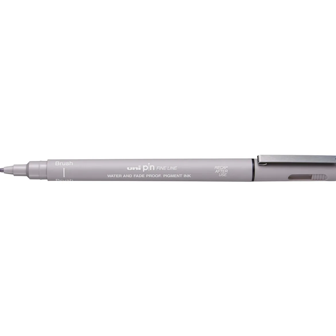 Uni Pin Fine Line Brush Light Grey – med penselspiss