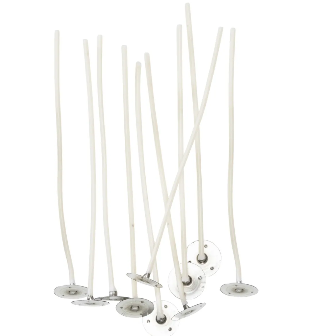 Vokset veke nr. 7 til lys av raps- / soyavoks, 10 stk. Med vekeholder. Lengde 10 cm