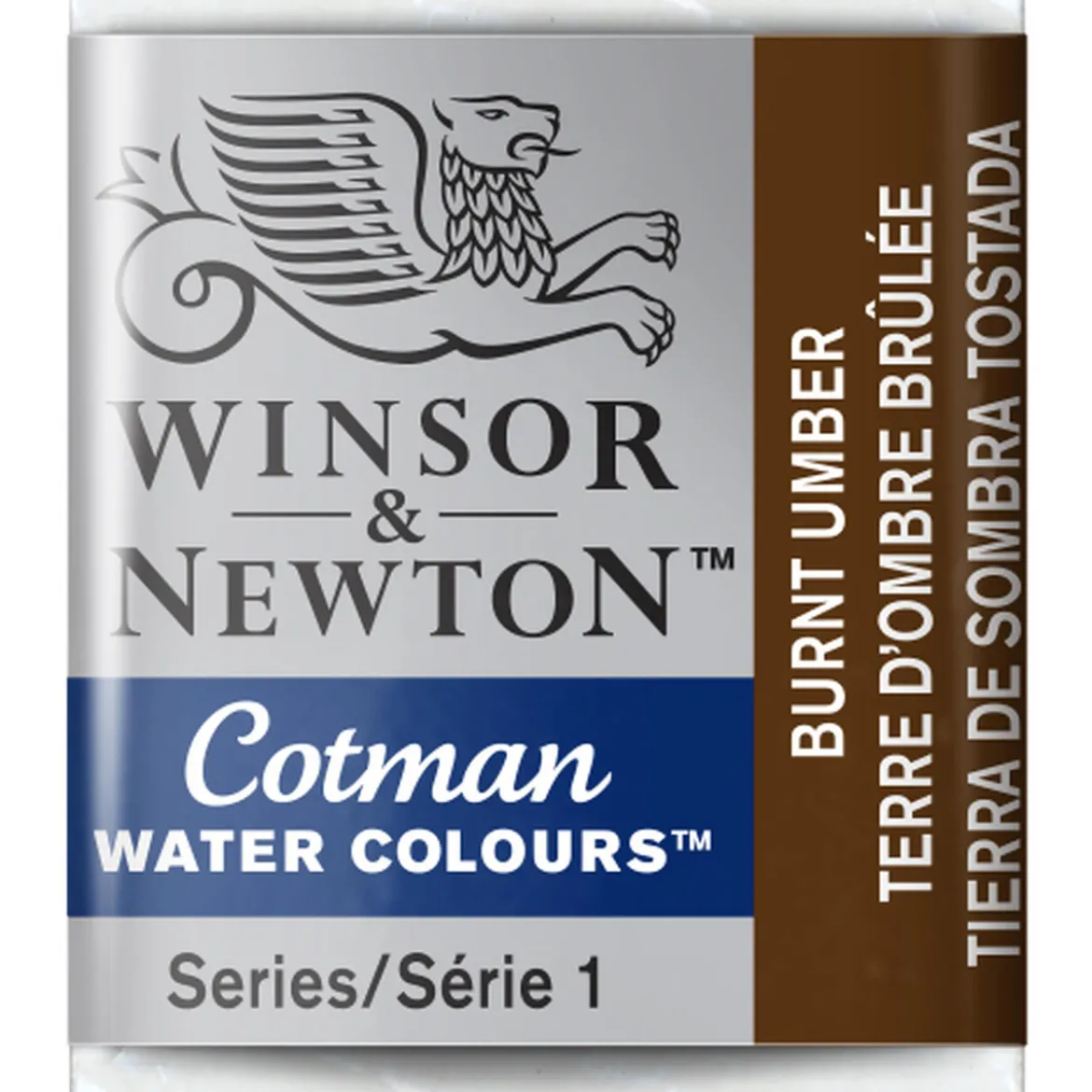 Winsor & Newton Cotman akvarellmaling halvkopp – Burnt Umber 076