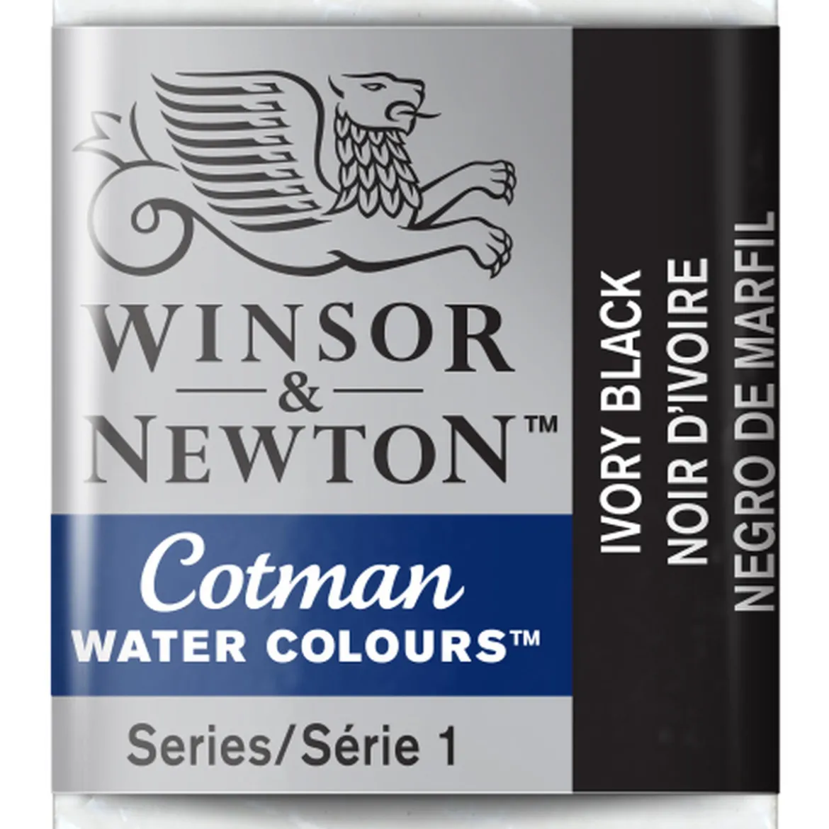 Winsor & Newton Cotman akvarellmaling halvkopp – Ivory Black 331