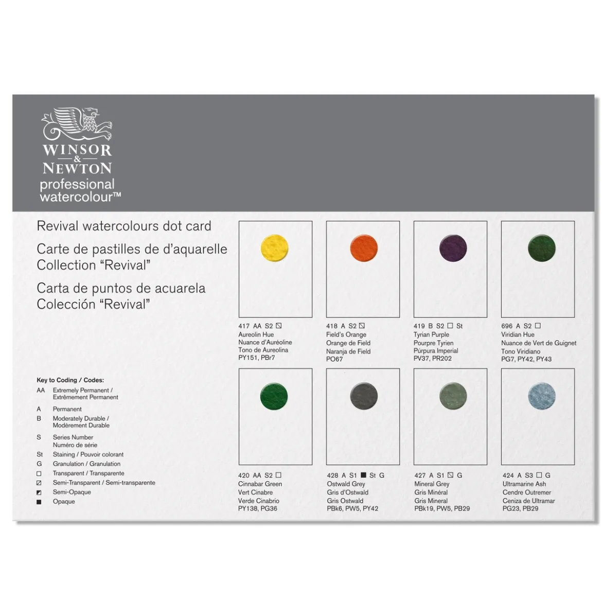 Winsor & Newton Professional Watercolour Dot Card Revival – 8 nye farger