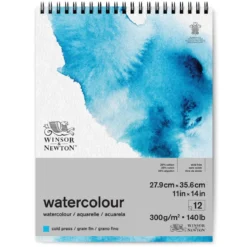 Winsor & Newton spiralbundet akvarellblokk, GF, 27,9×35,6 cm, 12 ark, 300 g/m²